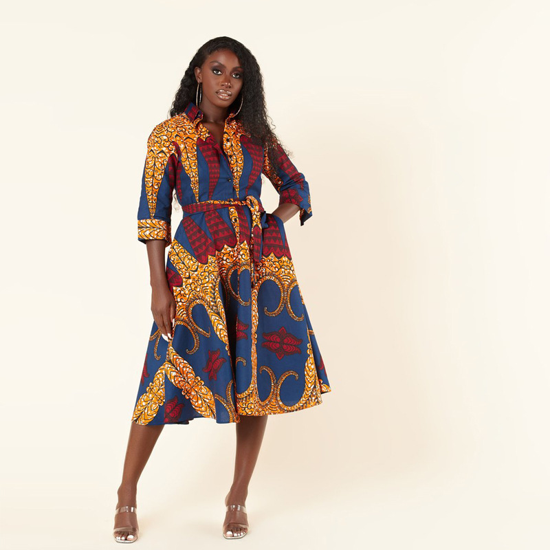 Women's Summer Casual Printed Dashiki Loose Fit Polyester Cotton Shirt Dress  Breathable Silk 'Ankara' Style for Plus Size Moms| Alibaba.com