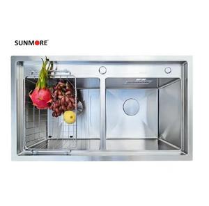 Évier de cuisine en acier inoxydable 304 à double bac avec égouttoir, antirouille, facile à nettoyer, fabriqué au Vietnam - Product Image 3