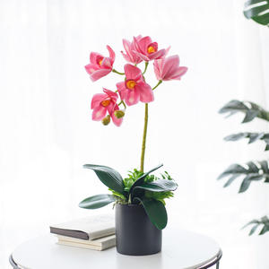 <span class=keywords><strong>L875</strong></span> Décoration de mariage pour la maison Orchidée artificielle Simulation d'orchidée papillon Orchidée papillon 3D Real Touch avec pot - Product Image 3