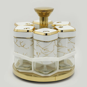 Sang trọng xoay gia vị tổ chức thép không gỉ gia vị <span class=keywords><strong>Carousel</strong></span> cho nhà bếp Countertop Tủ xoay gia vị giá với lọ - Product Image 5