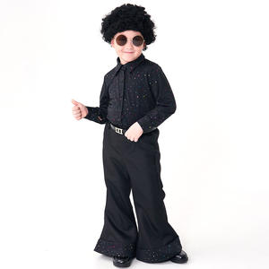 Vêtements de fête des enfants européens et américains enfants rétro 70's <span class=keywords><strong>Disco</strong></span> Glitter Singer Runway Show Costume Girl - Product Image 4