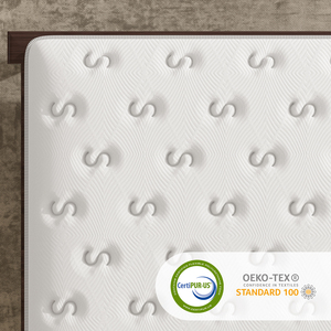 Matelas hybride 14'' - Queen Size, mousse à mémoire de forme et ressorts ensachés pour soulager la pression, sans fibre de verre, ergonomique, blanc, pour la maison - Product Image 4