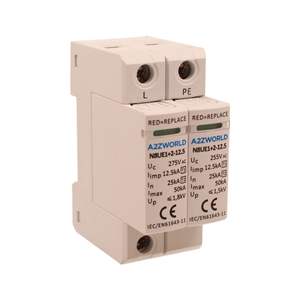 Parafoudre SPD Type 1+2 T1+T2 B+C 1P+N 2M 25kA-50kA 12.5kV AC 275V IP20 Protection contre la foudre 20ka-40ka IEC61643-11 N8UE1+2 - Product Image 1