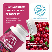 Probiotique vaginal pour femmes en marque privée avec D-Mannose et canneberge pour l'équilibre du pH et le soutien de la santé urinaire, 60 capsules