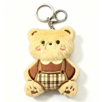 Porte-clés en peluche douce Ourson Mignon, Pendentif de Sac Portable, Accessoire Décoratif de Vêtement, Poupée de Dessin Animé Assortie