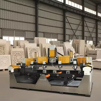 JK-0510s-4 Router CNC de 4 cabezales y 5.5kW con control PLC, máquina de grabado de piedra de alta rigidez, longitud máxima de corte de 3200mm, motor con engranajes
