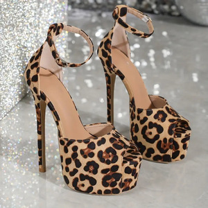 Crystal Color <b>blocked</b> Large Button Decorated Fish mouth Waterproof Platform Sexy Stiletto High Heels Women's Summer Outdoor <b>sand</b> - Product Image 2