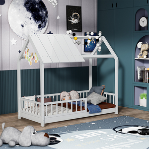 Muebles de dormitorio <span class=keywords><strong>Montessori</strong></span>, <span class=keywords><strong>cama</strong></span> individual <span class=keywords><strong>doble</strong></span>, tamaño King con cajones - Product Image 2