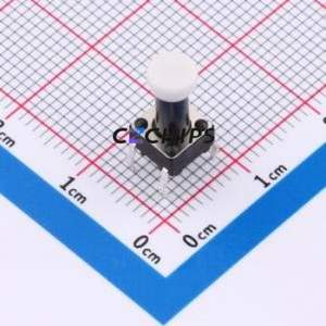 TSA06131-125B332CA-002E Tactile Switch Through hole-4P,6.1x6.1mm Switch Single Pole Single Throw Round Button 1.8N 6.1mm - Product Image 1