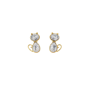 <b>Cat</b> Shape Stud <b>Earrings</b> Gold Plated 316L Stainless Steel Fashion Jewelry - Product Image 2