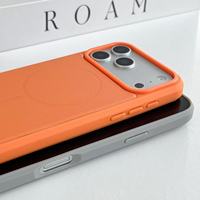 Coque de téléphone en TPU magnétique antichoc épaissie avec finition texturée cuir pour iPhone 17 Pro Max