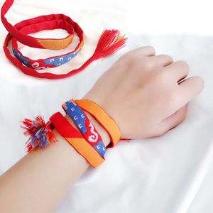 Joyería de Comics Japoneses, Cosplay, Kumihimo Hecho a Mano, Pulsera de <span class=keywords><strong>Amistad</strong></span>, Amuleto de <span class=keywords><strong>la</strong></span> Suerte con Cinta para el Cabello, Joyería de Tu Nombre - Product Image 3
