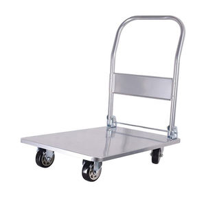 Chariots à plate-forme pliante de capacité de charge de 300kg de camion de main en plastique d'acier inoxydable de haute qualité pour la vente d'utilisation d'entrepôt - Product Image 1