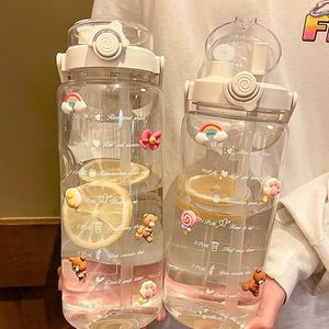 2000ml Bpa Free Plastic Water <b>Bottle</b> Motivational Water <b>Bottles</b> Outdoor Camping <b>Drinking</b> Girls Portable Travel Water <b>Bottles</b> - Product Image 3