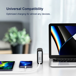 Nhanh Chóng Sạc Multiport USB Sạc Trạm 100W 6-Cổng USB + type-C Máy Tính Để Bàn Sạc Cho Điện Thoại Di Động (EU/US/Anh Cắm) - Product Image 4