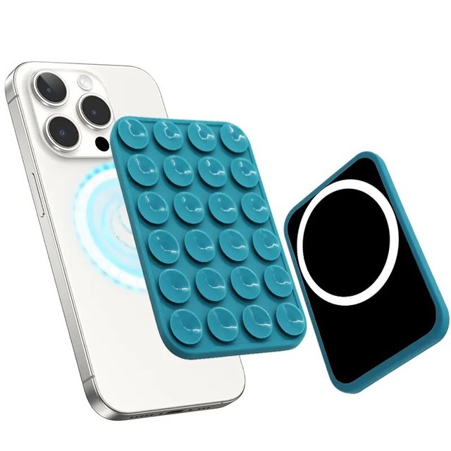 Magnetic Sticky Grip Holder for Magnetic Phone Case, Easy to Use Silicone Suction Cup Phone Mount for Girls Yoga/Dance/Makeup