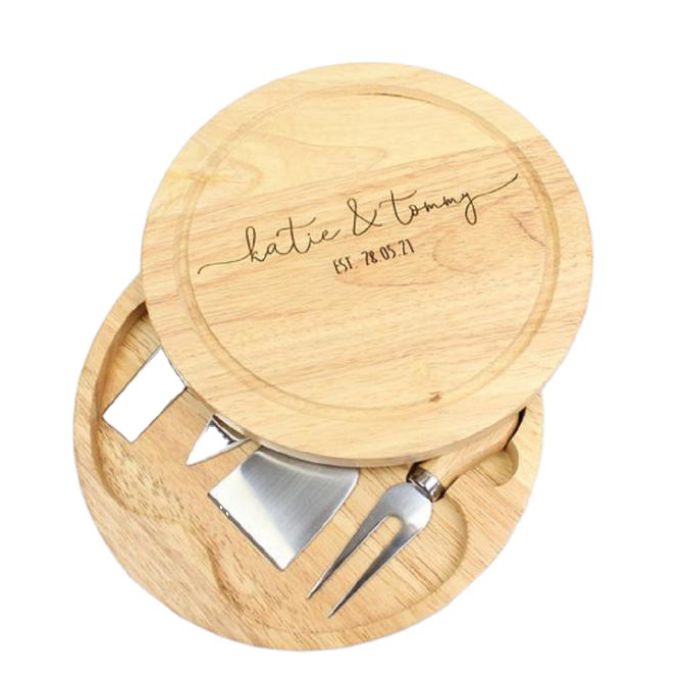 Лидер продаж, Круглый бамбуковый деревянный набор для сыра с ножом, оптовая продажа