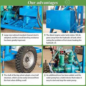 เครื่องเจาะบ่อน้ำแบบพกพา ใช้ระบบไฮดรอลิก สำหรับเจาะบ่อน้ำใต้ดิน - Product Image 5