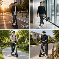 Scooter Eléctrico Ligero para Adultos, Motor sin Escobillas de 350W, Velocidad Máxima de 30 km/h, Freno Electrónico de Disco Trasero, Scooter Eléctrico Plegable
