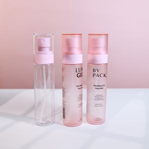 100ml 120mlカスタムロゴつや消しライト透明ピンクスプレーミストボトルスプレー付き化粧品ヘアボディミスト用 - Product Image 5
