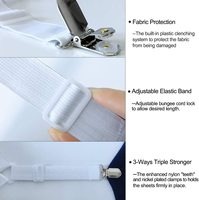 4 pièces blanches réglables pour draps de lit Supports triangulaires pour couvertures de matelas Attaches pour draps ajustés Organisateurs de systèmes de placard