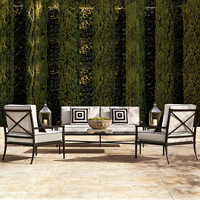 Ensemble de canapés en alliage d'aluminium minimaliste italien, mobilier d'extérieur pour patios, jardins, hôtels, villas, amovible, personnalisable, pour le loisir