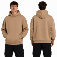 Sweat à capuche oversize pour homme en molleton 380 GSM, épais, uni, à épaules tombantes, style streetwear, hiver, personnalisable