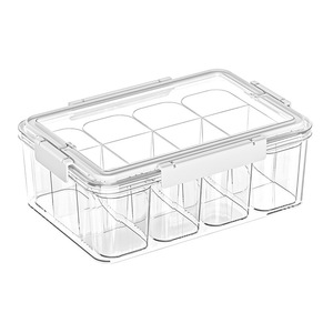 Card Storage Box Transparent Acrylic Compartmentalized Desktop Organizer For Toys Collectibles 2 Tier Stackable With Lid - Product Image 5