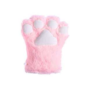 New Women Cartoon <b>Cat</b> Claw Gloves Girls Thickened <b>Plush</b> Lovely Style Bear Paw Exposed Fingers Half Finger Winter Warm Gloves - Product Image 3