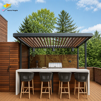 Auvent en aluminium avec cadre thermolaqué, pergola de jardin traitée sous pression, terrasse, patio, pergola écologique