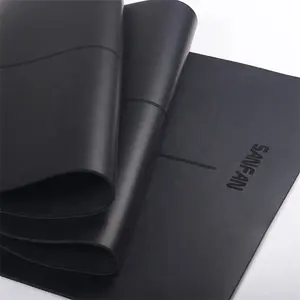 Venta superior de fábrica Fitness OEM personalizado impreso diseño personalizado calentado antideslizante poliuretano Natural PU goma Yoga Mat