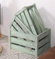 Ensemble de boîtes de rangement en bois faites à la main pour fruits et légumes, style ferme, écologiques, vente en gros