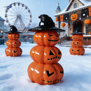 Luxury Fiberglass Pumpkin Sculpture High-End Halloween Decor Custom Design <b>Large</b> Pumpkin Sculpture Unique Halloween Art - Product Image 2