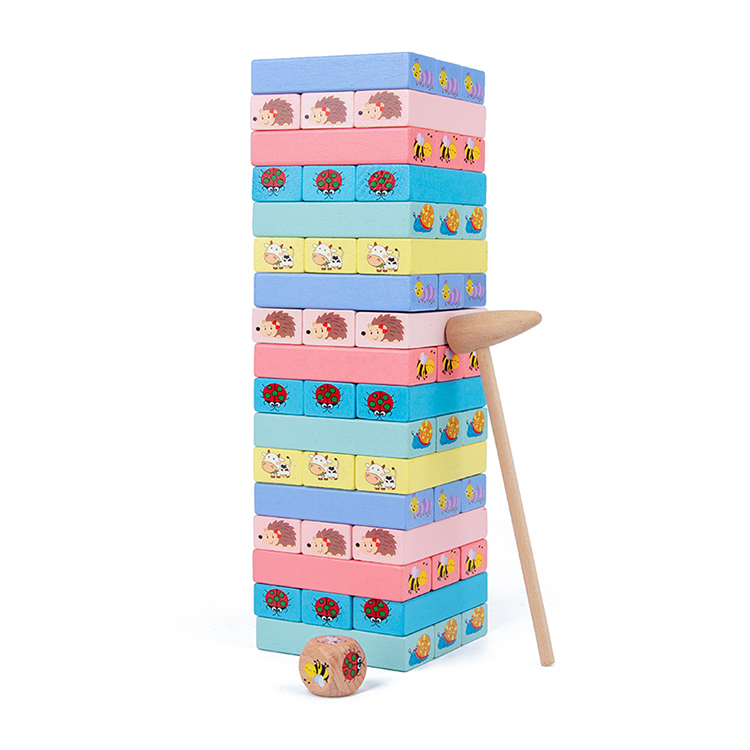 Деревянные деревянные блоки с мультяшным принтом на заказ, игрушки, набор домино, игрушки