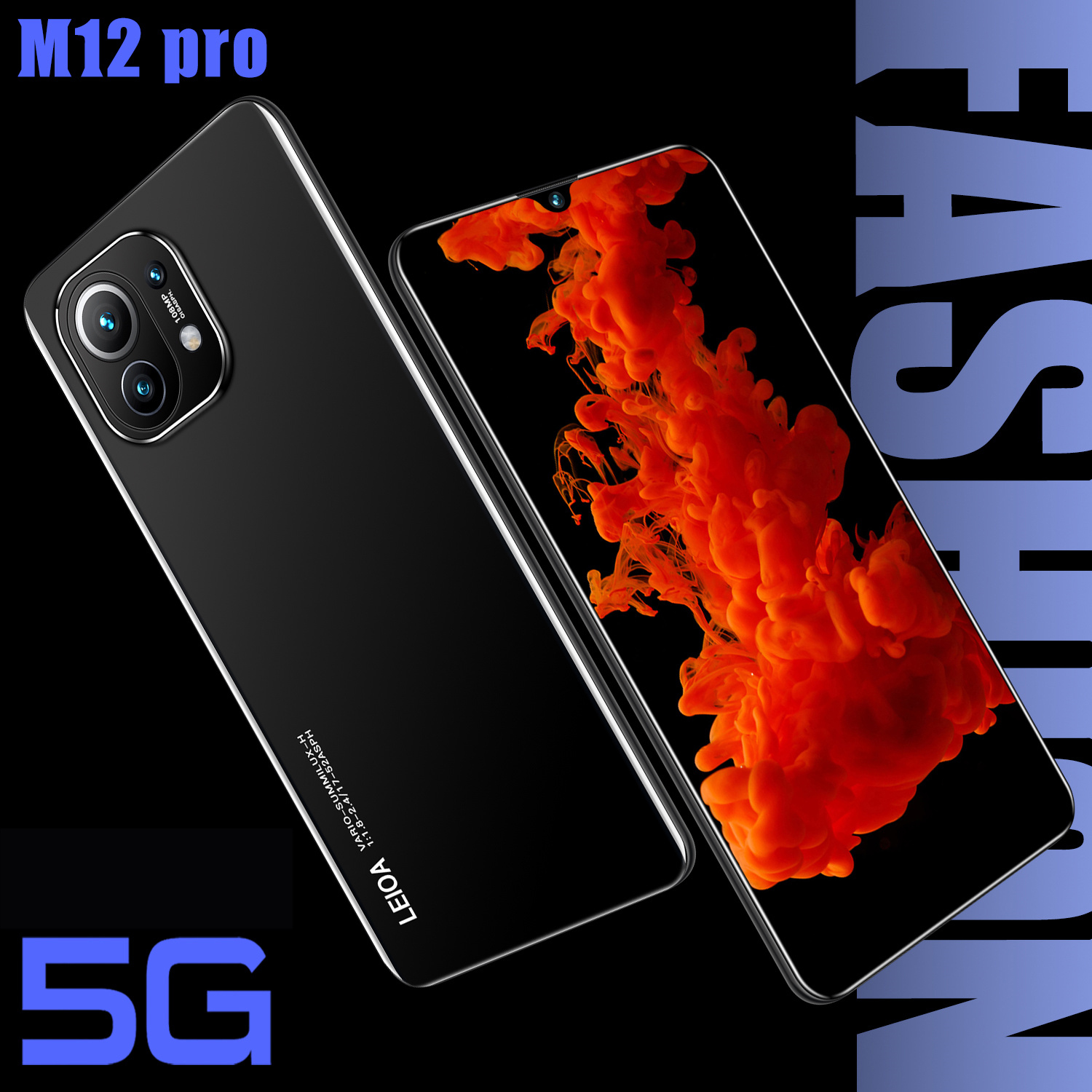New smartphone m12pro 6800mah super large battery capacity 24 + 48mp front and rear HD camera Android 10.0 phone