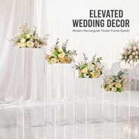 Supports de fleurs rectangulaires modernes en fer de haute qualité pour centres de table de mariage