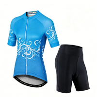 Traje de Ciclismo Azul Ligero y Transpirable para Mujer, Ecológico, con Múltiples Opciones de Diseño, Pantalones Cortos Personalizables, Resistente al Viento