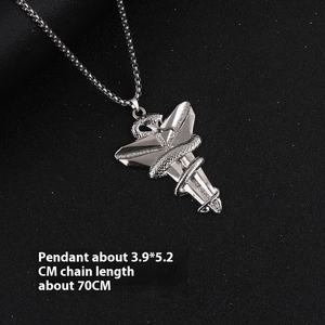 Collana con ciondolo Hip-Hop da uomo in acciaio inossidabile semplice catena di lana accessori di nicchia alla moda per uomo - Product Image 6