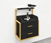 Conjunto de Silla de Barbería Moderna con Cuero Ecológico, Giratoria 360 Grados y Altura Ajustable, Muebles para Barbería