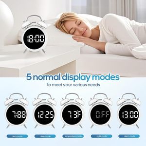 Custom logo Super Loud Digital Alarm <b>Clock</b> with <b>Led</b> Mirror Smart Dual Bell Alarm <b>Clock</b> Digit <b>Led</b> <b>Clock</b> for Bedroom - Product Image 3
