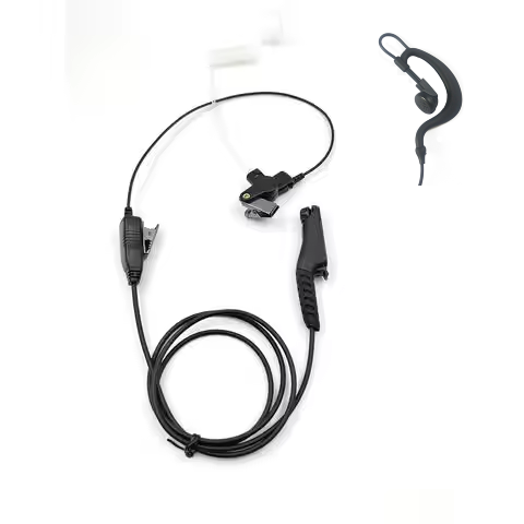Acoustic Tube Earpiece with Two-Way Radio Compatibility for Motorola R7/Mxp600 Walkie Talkie Headset PTT Mic Noise Cancelling