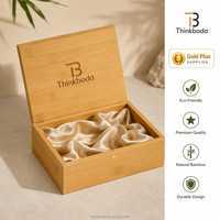 Boîte cadeau en bambou naturel avec fermeture magnétique, doublure en satin doré, logo gravé au laser pour emballage cadeau cosmétique