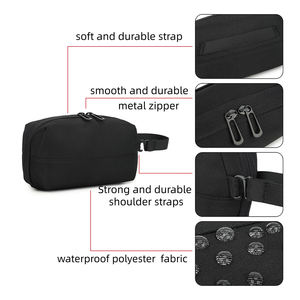<span class=keywords><strong>SBOX</strong></span> กระเป๋าใส่เครื่องสำอางโพลีเอสเตอร์ความจุขนาดใหญ่กันน้ำได้ทนทานสีดำ - Product Image 5