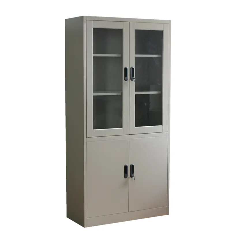 Kd estrutura de escritório móveis gabinete duplo 4 porta de aço gabinete de enchimento metal armário