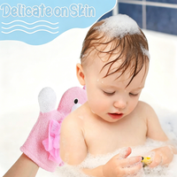 Éponge de Bain à Forme de Dessin Animé, Gommage de Douche Doux avec Cordon de Suspension