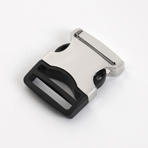 Hebilla de Aleación de Zinc con Bloqueo Automático, Plateada y Negra, Ajustable, para Cinturones, Bolsos y Mochilas, Hebilla Metálica DZB434-20 - Product Image 2