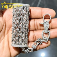 Étui à briquet en argent sterling 925 avec diamants Moissanite VVS, design tendance, entièrement serti