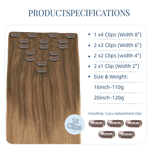 Nouvelles extensions de cheveux invisibles à clipser 2026, 100g, pointes épaisses, 100% cheveux humains Remy, postiches personnalisées OEM pour cheveux fins - Product Image 2