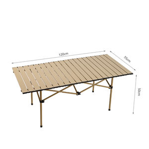 Table de camping portable pliante extérieure pratique avec métal en acier inoxydable au design moderne - Product Image 4