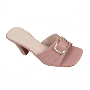 Sandalias de tacón alto de lujo para mujer Estilo de punta cuadrada gruesa y elegante Transpirable y antideslizante para Sandalias de tacón de verano